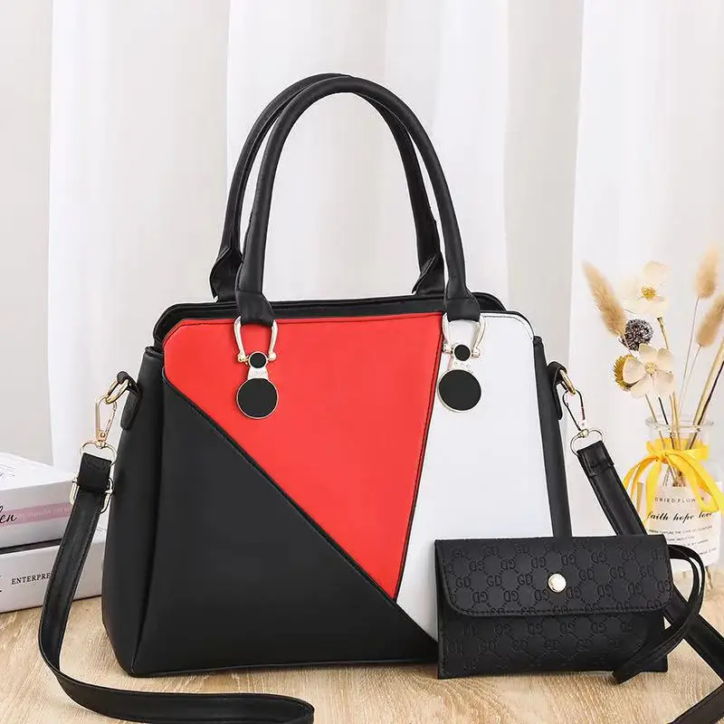 New design fashion classic wholesale hot sale big capacity ladies pu leather shoulder bags set women tote handbags purses