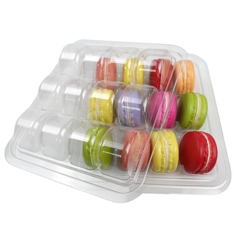 6 12 24 Macaron Blisters Tray Clear Plastic Macaroons Clamshell Packaging Box