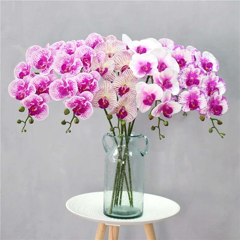 95cm 9heads real touch latex butterfly orchid office home Christmas wedding flower decor