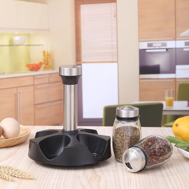 Kitchen Glass Salt Pepper Jars Small Mini Spice Storage Jars Set Accessories Spice Bottle Rack With Lids For Herbs & Spice Tools