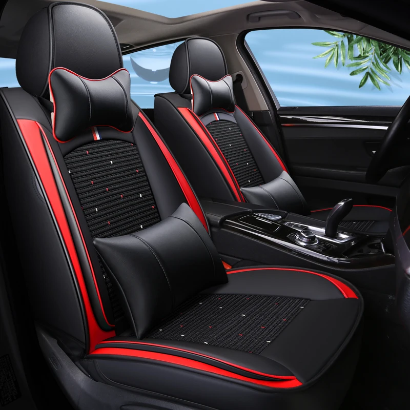 Customized for Chevrolet Chevy Silverado GMC Sierra Car Seat Covers Front Pair with Waterproof Faux Leather