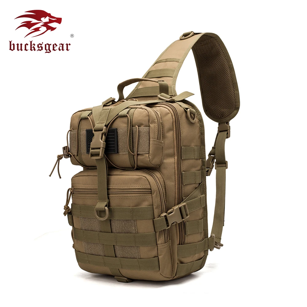 Фабрика Bucksgear под заказ Oem Водонепроницаемая Полиэстеровая сумка через плечо, тактическая нагрудная сумка для мужчин
