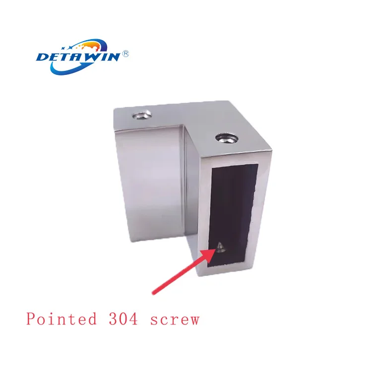 304 Stainless Steel /Brass Pipe Fittings 90 Degrees Square Tube Connector For Bathroom Shower Door