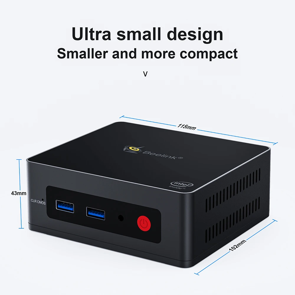 Beelink Versatile Mini PC GK Mini In-tel Processor J4125 Win-dows 10 Pro 256G Desktop Computer