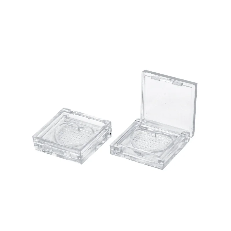 Single clear makeup empty transparent heart blush blusher container heart shaped pan mmini compact powder case