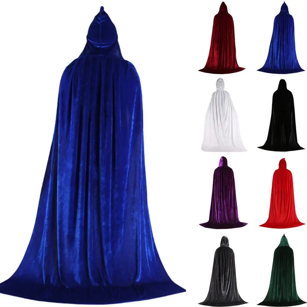 2021 Manufacturer wholesale Halloween Black and red cape witch wizard children adult golden Velvet Cloak