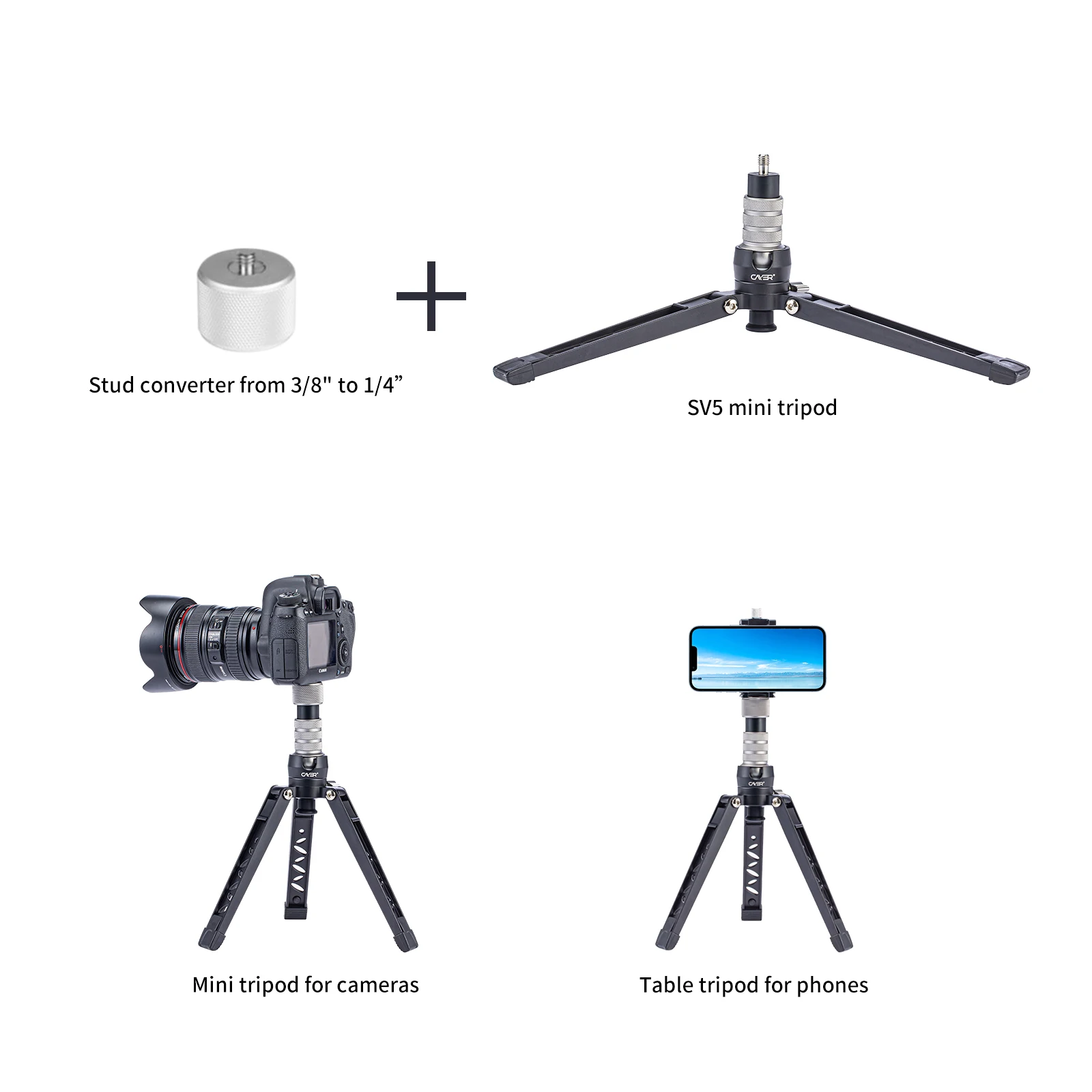 Cayer CF34DVH4 Multiple Function Carbon Fiber Video Camera Monopod Stand Kit with Fluid Head for SLR DSLR Digital Camera