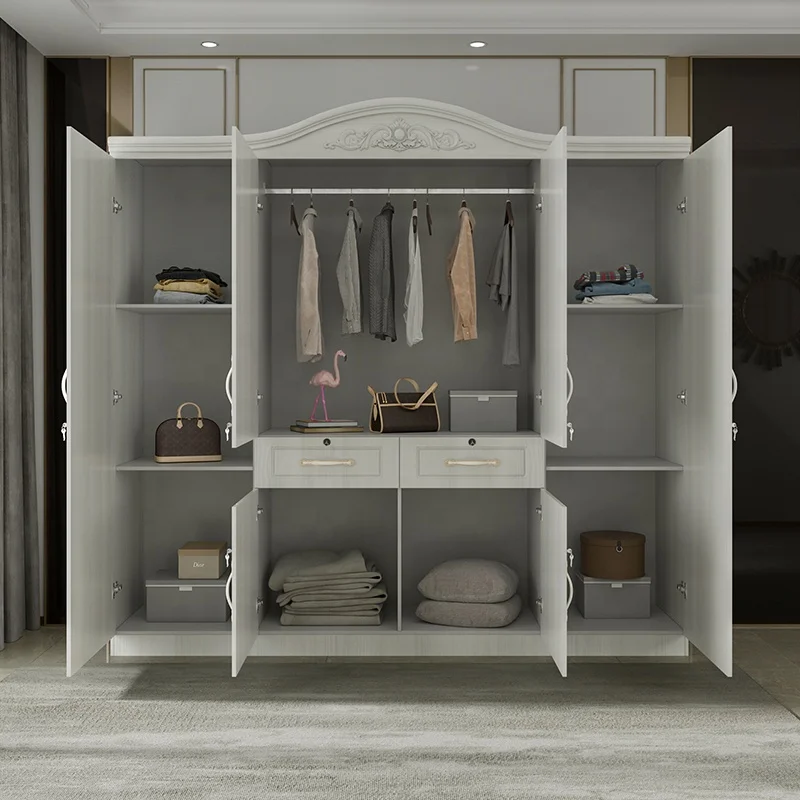 wooden bed room furniture  large modern wardrobes cabinet 2 meter wardrobe 4 doors plastic wardrobe