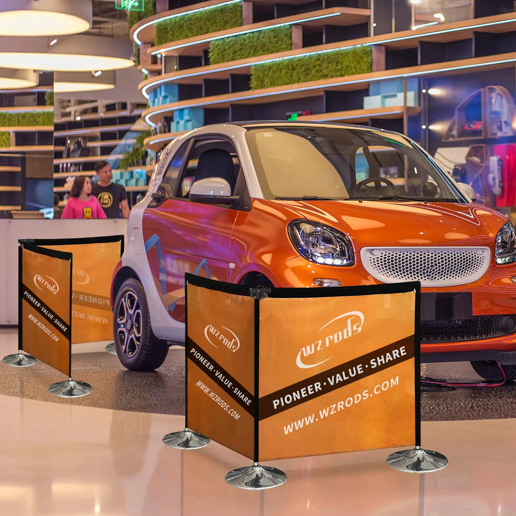 Weihai WZRODS Portable Adjustable Cafe Barrier Outdoor Banner Stand Frame Door Pole For Advertising/Sale Trade Show