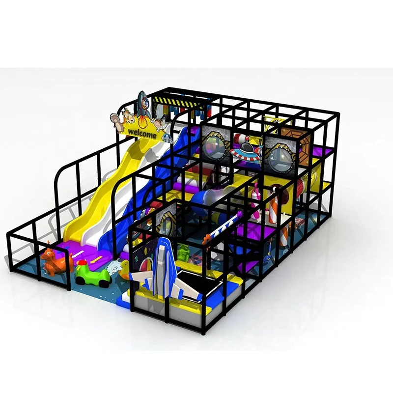 Funny kids indoor play structures indoor playground equipment and trampoline park outdoor slides for kids