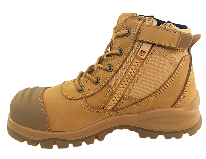 Australia safety shoes with steel toe / safety shoes with brand zipper