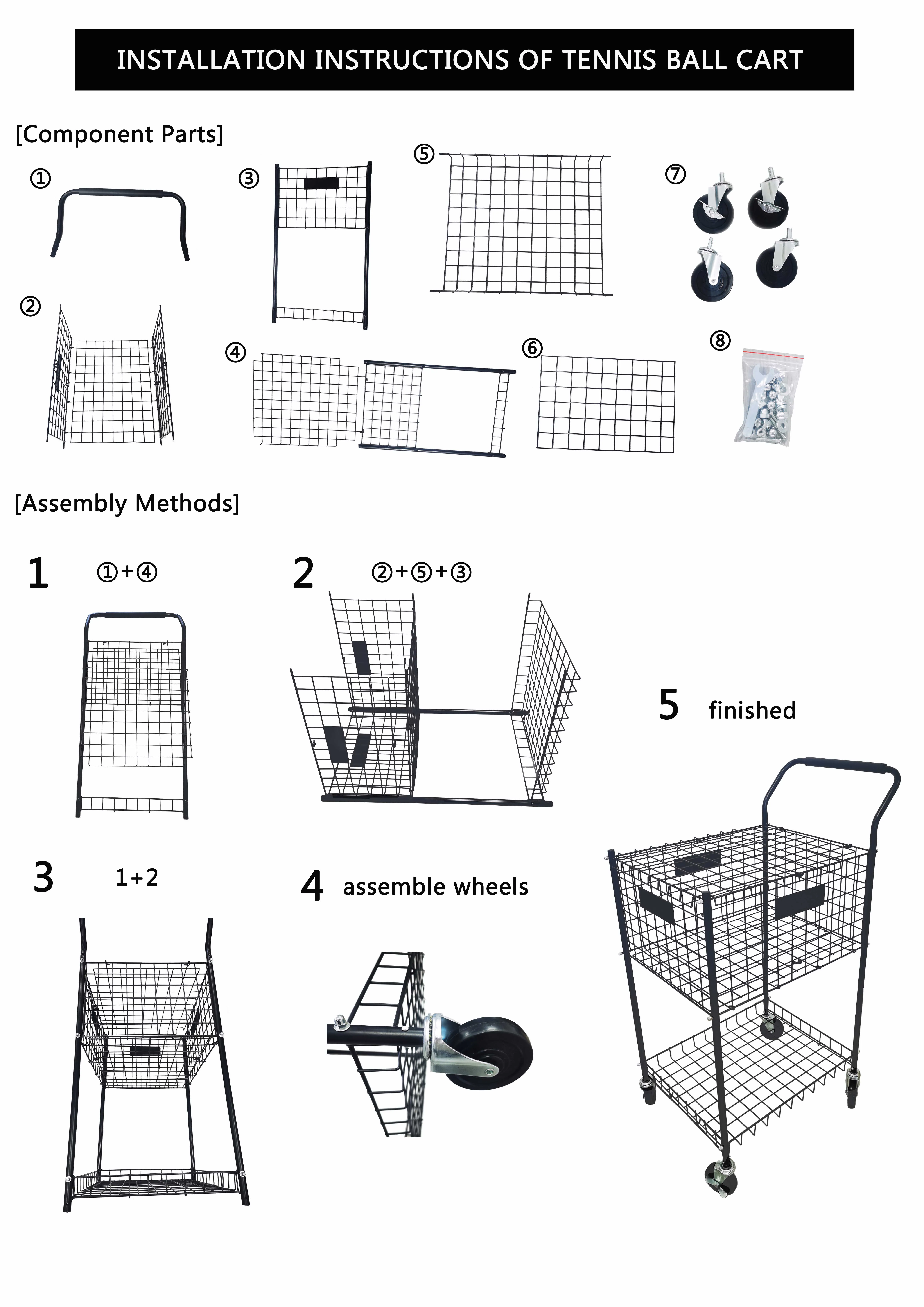 tennis teaching ball carrier ball storage cart holds 325 Balls with 4 wheels