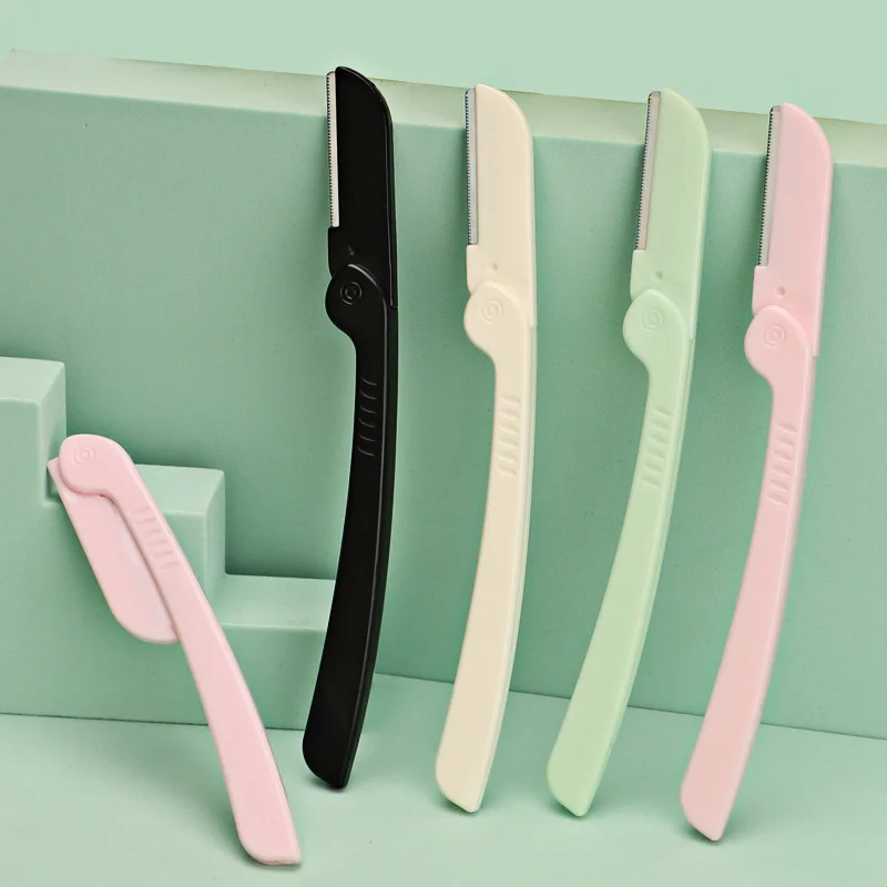 Fold-able dermaplaning facial toll hair trimmer safety sharper wholesale eyebrow grooming razor