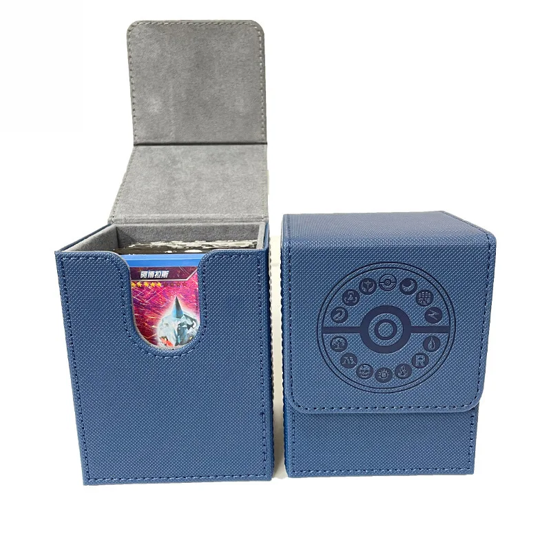 High quality PU Leather Game Pu Cards Deck Box Game Card Box poke mon Trading Card Storage Box