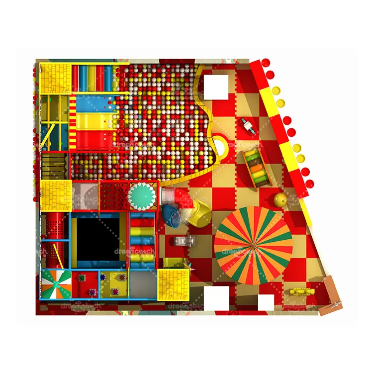 Commercial children small wood party center toys slide soft play equipment indoor kids playground