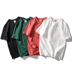 Oem Clothing Custom High Quality 100 Thick Cotton Men Oversized T Shirt Camiseta Premium Embossed T Shirt