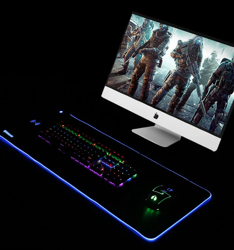 Luxury Modern Smart Table Keyboard Mouse Pad Wireless Charger Office Floppy Desk Mat For Laptop