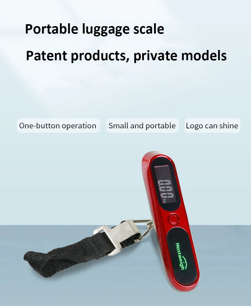 Industrial 50KG Advertising Function Logo Flashing Hanging Travel Scale Digital Mechanical Luggage Scale