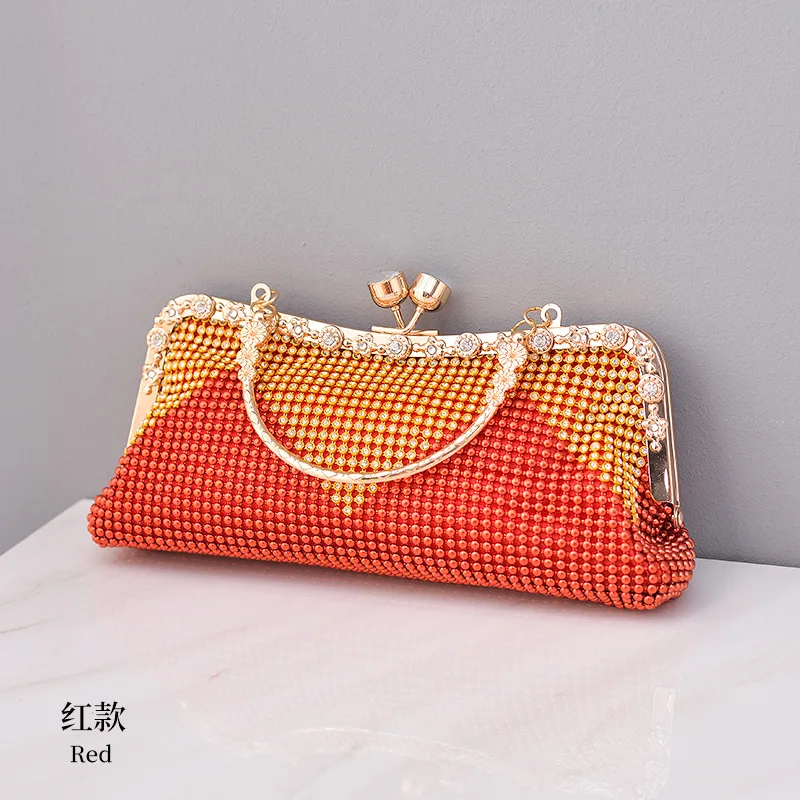 Diamond ladies hand bags fashion color-block evening bags for women