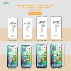 Wolf King For iPhone 14 12 13 Pro Max Phone Screen Glass Dust-proof Tempered Protective Glass Screen Protector