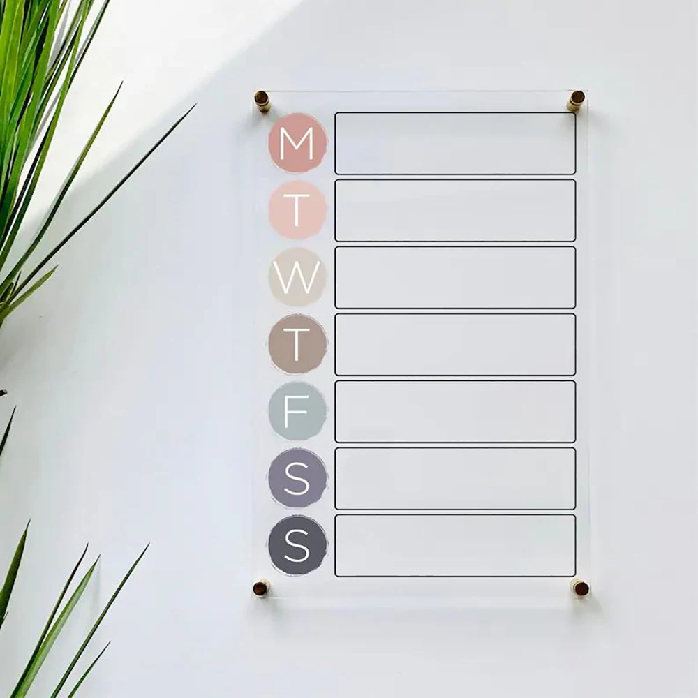 Acrylic Family Planner  Dry Erase Monthly Calendar  Monthly and Weekly Wall Calendar 2023 with Marker  Personalized Note Board