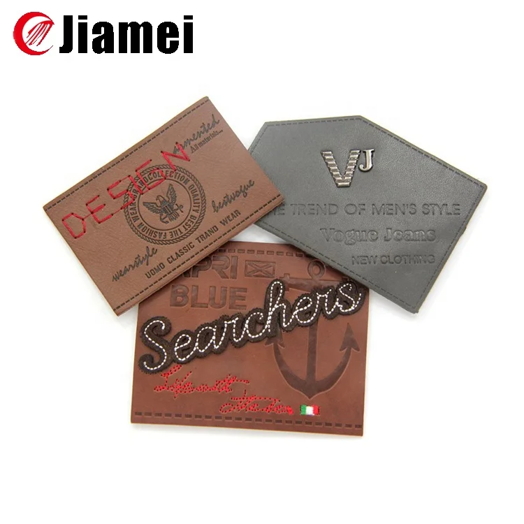 Durable Custom Embossed Jeans Leather Patch Labels for Jeans