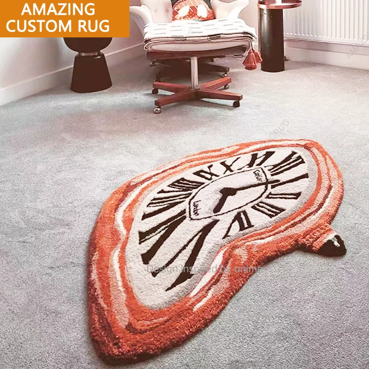 Manufacturer Designer Custom Pink Irregular Shape Design Shaped Rugs Logo For Your Own Floor