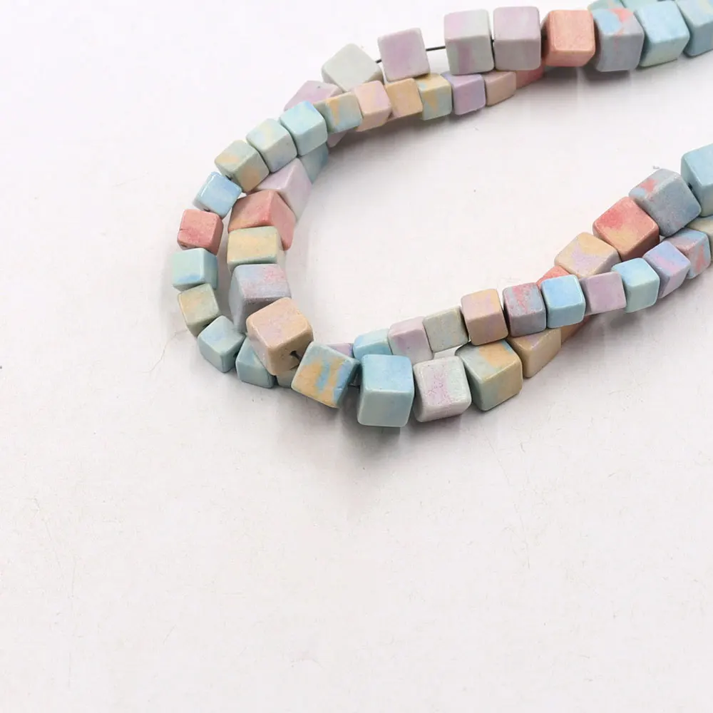 Wholesale Macaron Candy Color Natural Stone Anion Oxide Stone 4mm Round Bead Loose Beads DIY Accessories