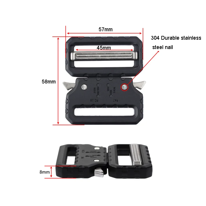 Регулируемая металлическая пряжка 45 мм с логотипом на заказ