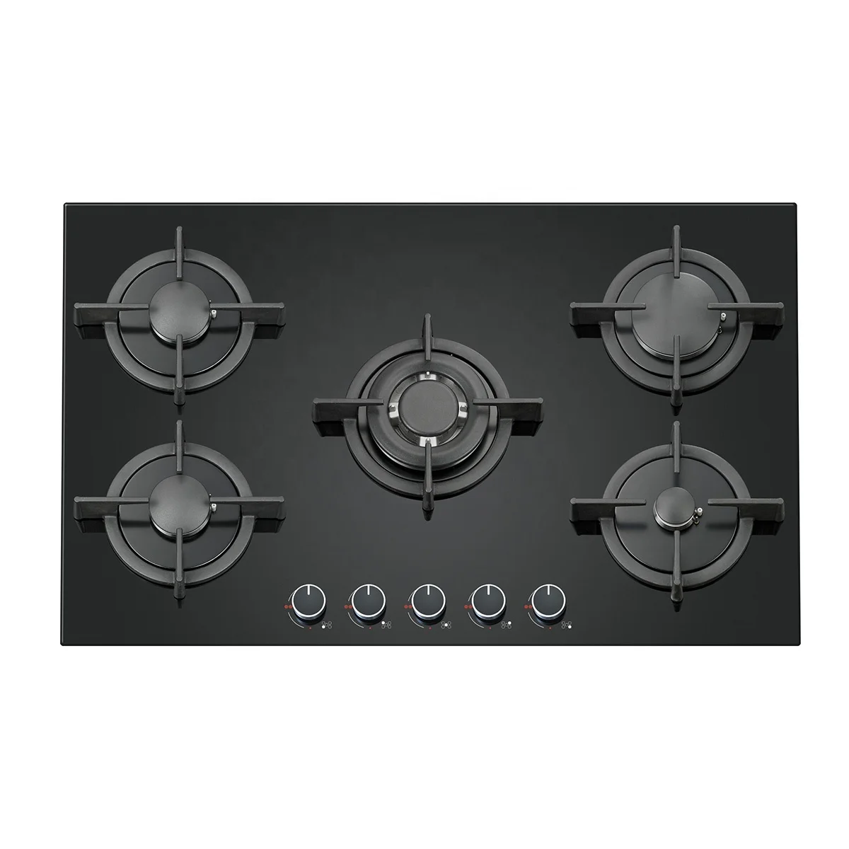 Cooking appliances tempered glass 5 burner gas cooktop