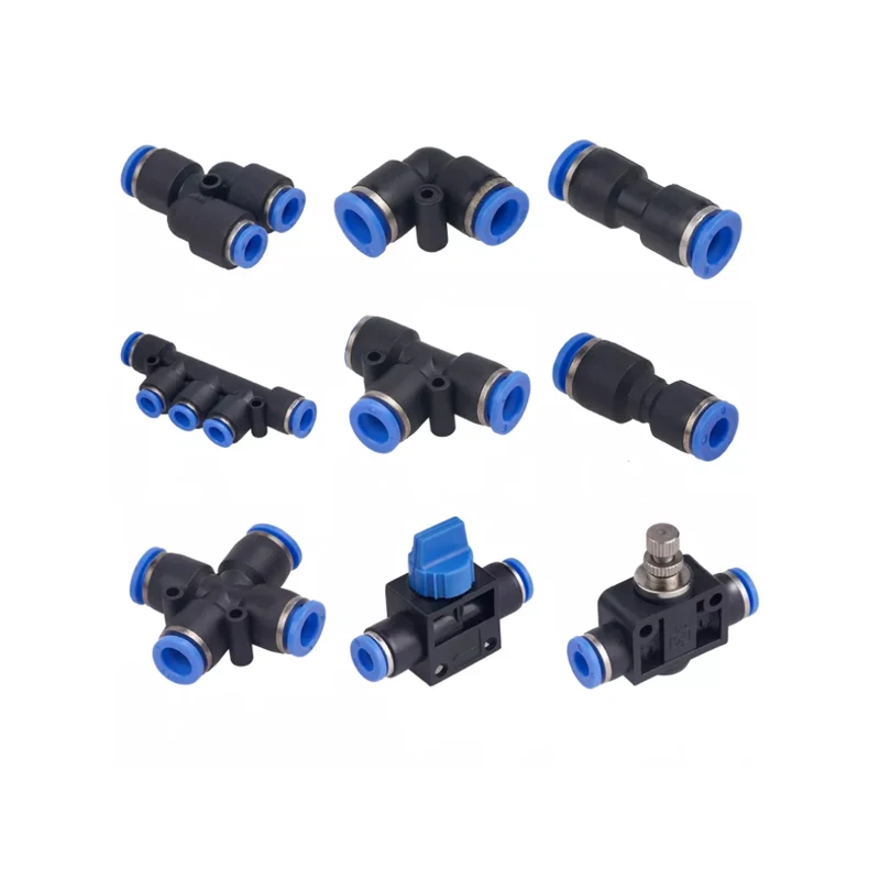 PE PV PU PL PKG PG PEG PZA ZA HVFF Series Push Fitting Pneumatic Quick One Touch Fitting Straight Union Cross Elbow Connectors