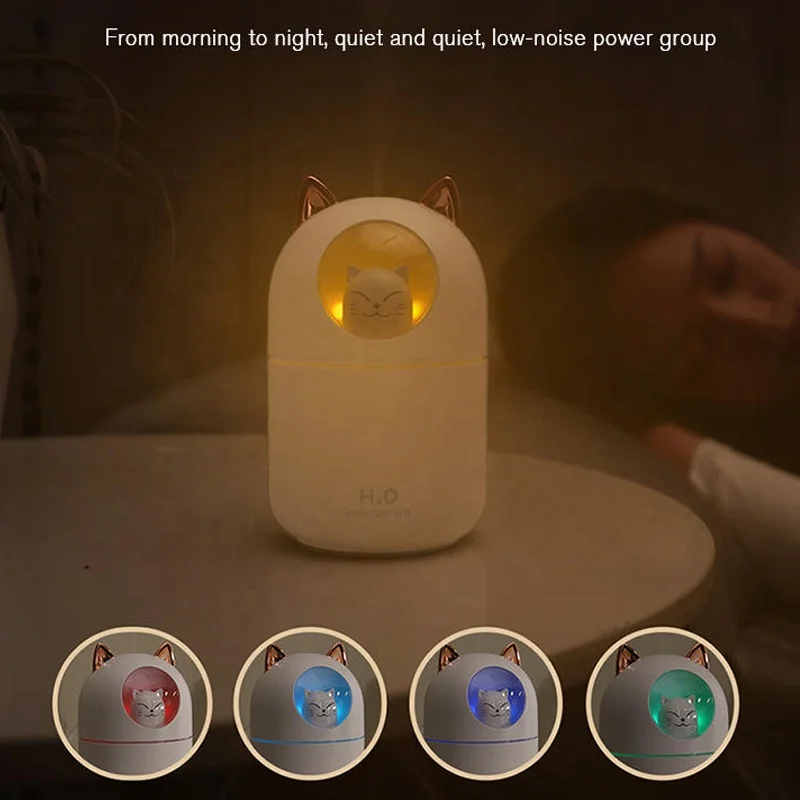 Portable 300 ml air humidifier aromatic oil diffuser USB cold mist spray with color night light for domestic car