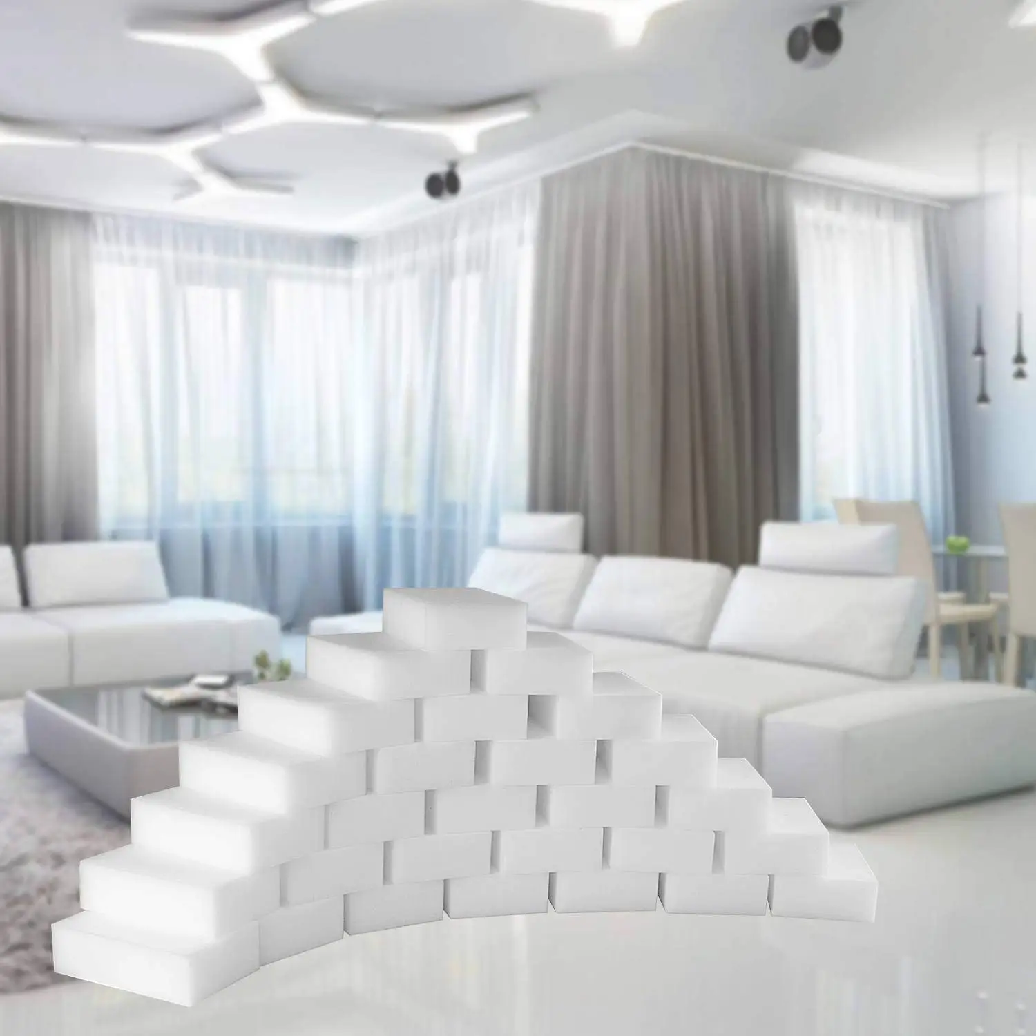 BONNO 50pcs Magic Cleaning Sponge Extra Thick Magic Eraser Sponges Melamine Foam Cleaning Pad Eraser Sponge for All Surface