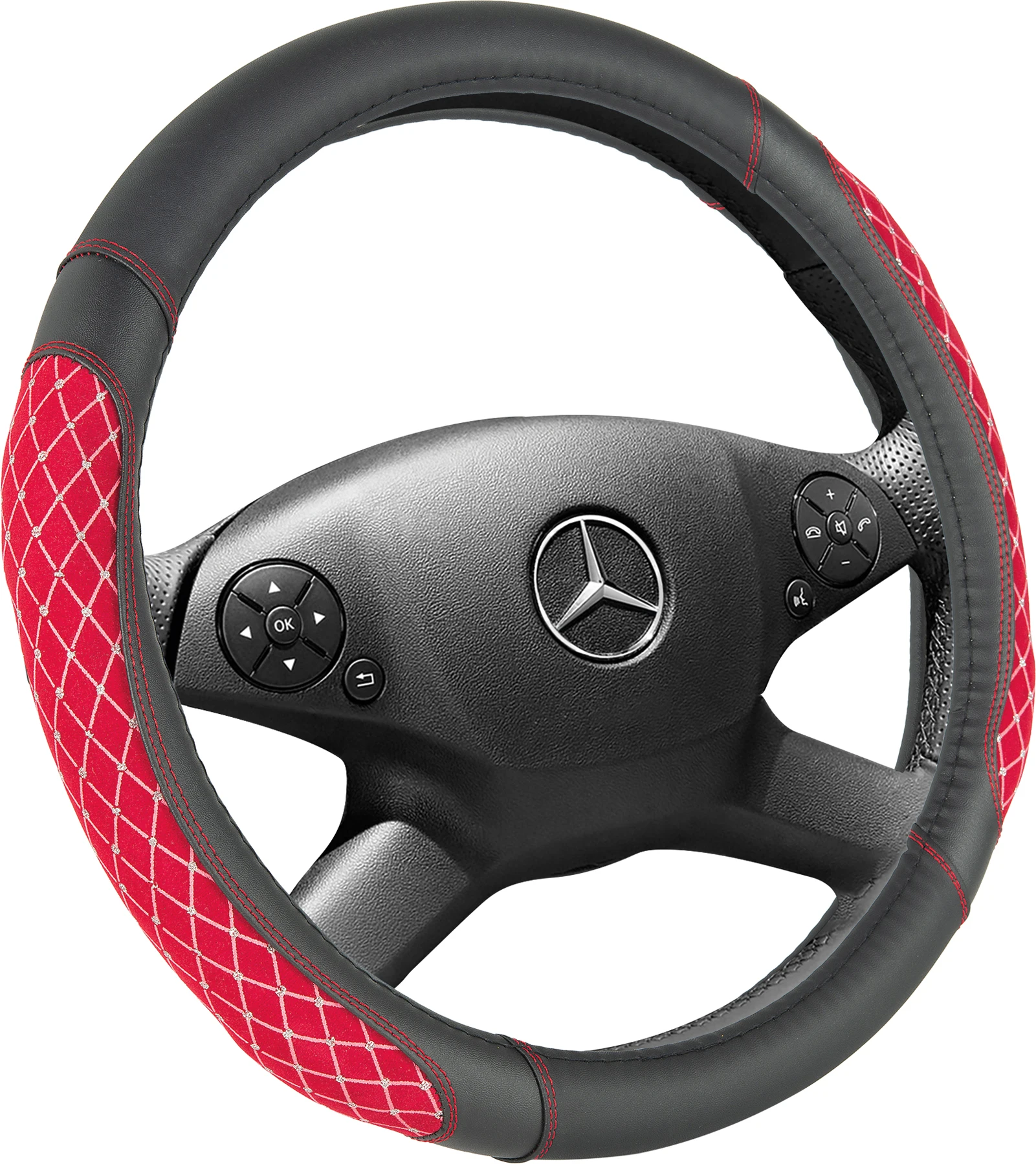 Sport style splicing shape soft and comfortable car steering wheel cover