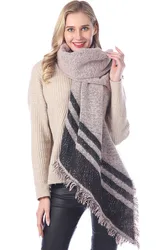 autumn warm luxury styles designer scarfs Women Shawl Knitted Poncho winter check scarf