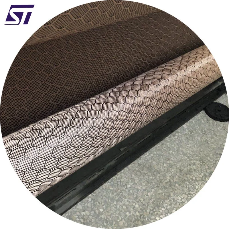 Carbon fiber cloth 3k aramid honeycomb Jacquard fabric golden hexagon carbon and aramid hybrid fabric with low price
