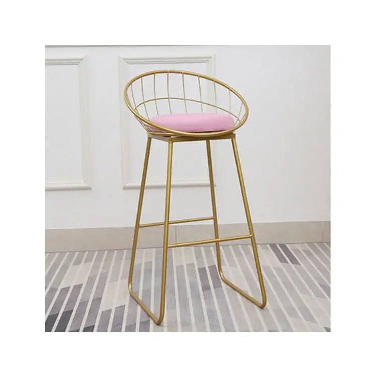 
Home Furniture Bar Chairs Modern Fabric Vintage Barstool Chairs Metal High Bar Stool Chair 
