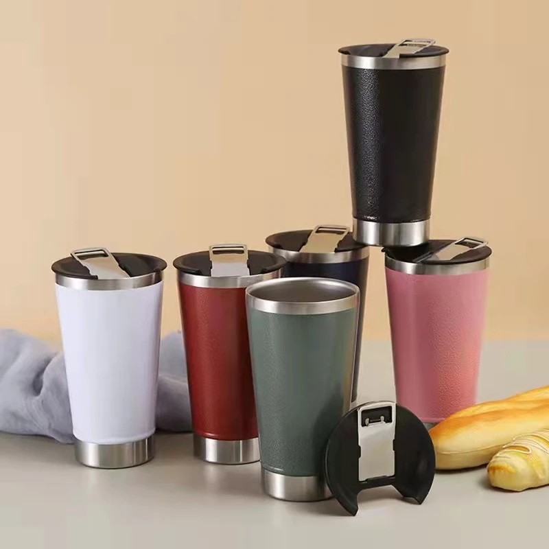 Custom16oz Stanley Vacuum Insulated Wide Mouth Tumbler Beer Cup with opener BPA-Free 18/8 Stainless Steel mug