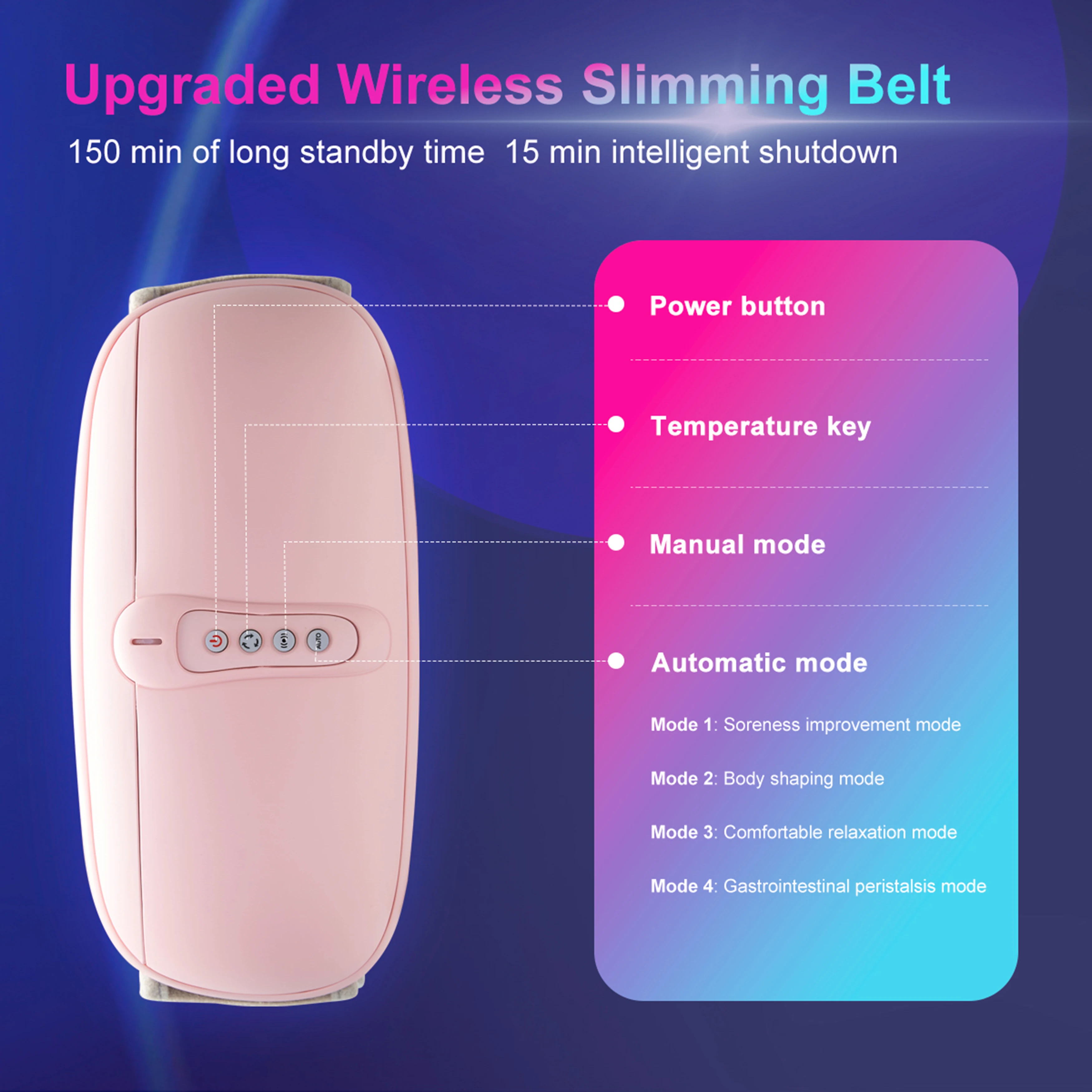 Wholesale High Quality Loss Weight Heating Belly Electric Massager Belt Slim Vibrate