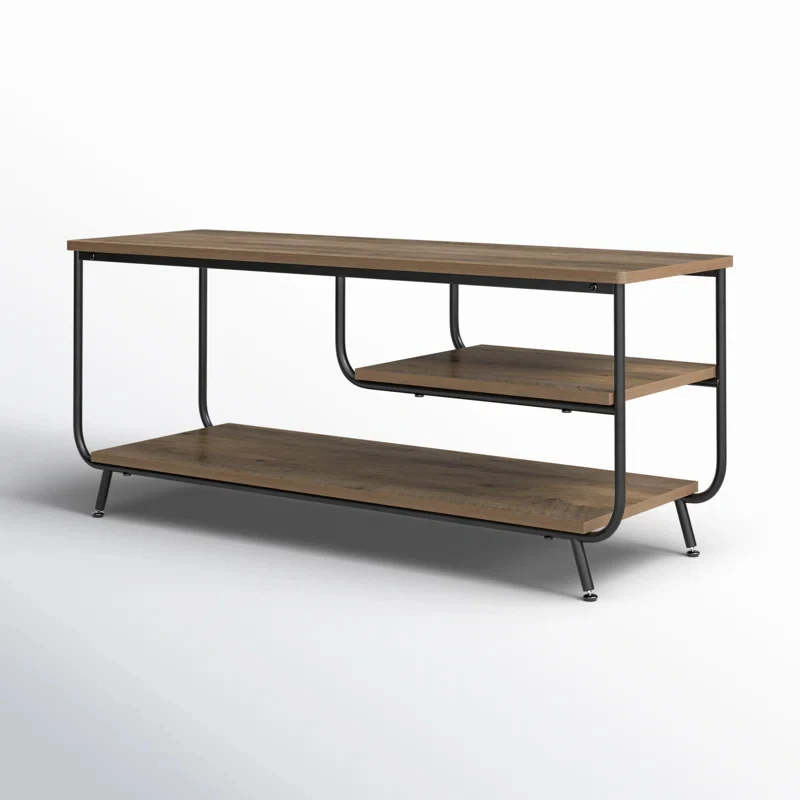 Modern Iron TV Stand for TVs up to 55 Inches Entertainment Center With Shelves Living Room Bedroom