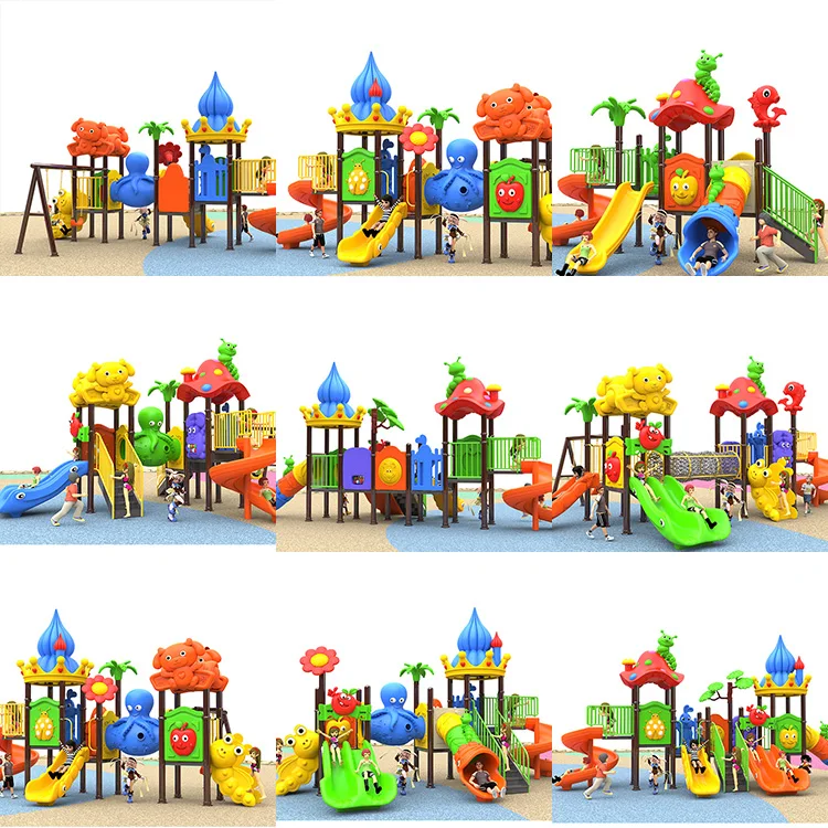 Hot Selling High Quality Cartoon Animal Preschool Playground Slide Set Children Park Equipment Outdoor Playground