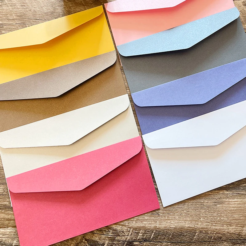 Customized Mini Envelopes Solid Colors Kraft Invitation Envelopes for Personalize Gift Cards Wedding Invitation