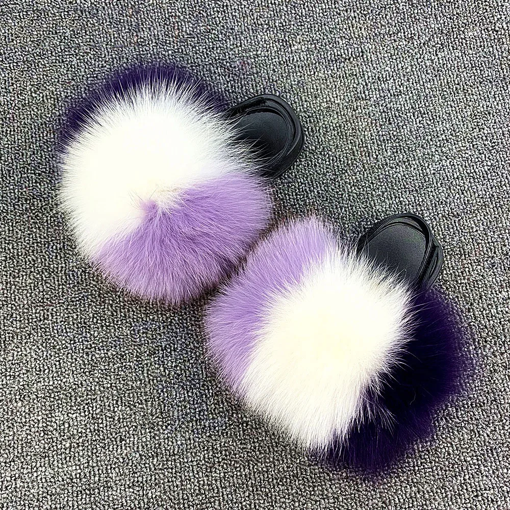 Детские меховые шлепанцы, элегантные сандалии с ремешком, летние тапочки, сланцы