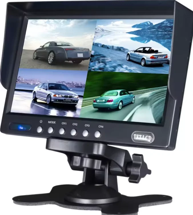 4 Split Color Display 7 Inch Quad Screen Car Monitor for caravan rv camping