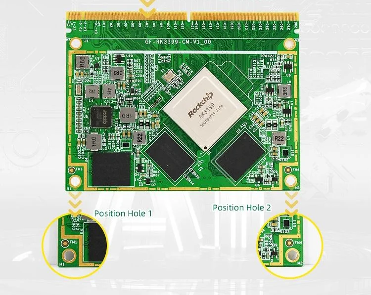 Industrial Motherboard Embedded Board rk3399 Arm Six Core, Mali-T860 GPU, 2GB LPDDR4, 8GB eMMC