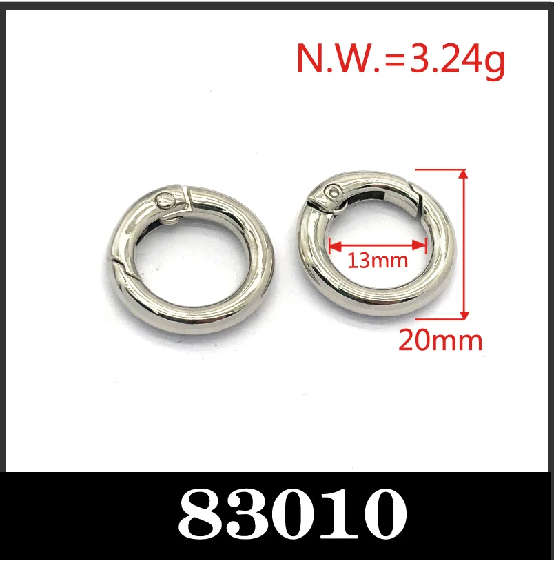 wholesale Handbag Accessories Spring O Rings Alloy Keyring Buckles Belt Strap Chain Buckle Sewing For Bag Opening Ring