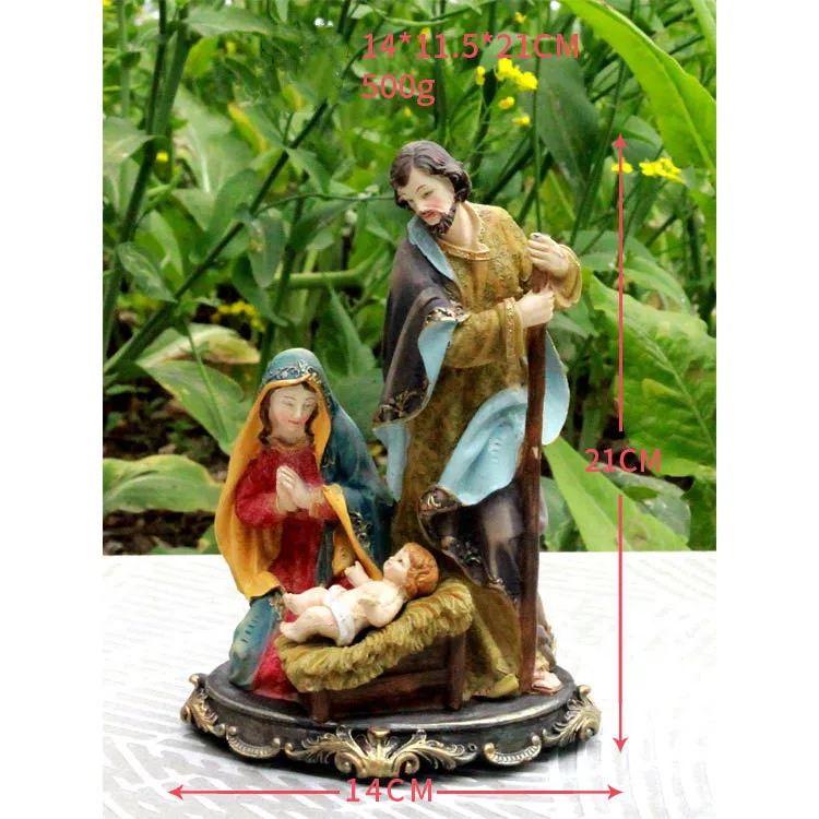 Nativity Virgin Marry Jesus Statue Creative Resin Crafts Ornament Decoration Crafts Jesus Religious Crafts