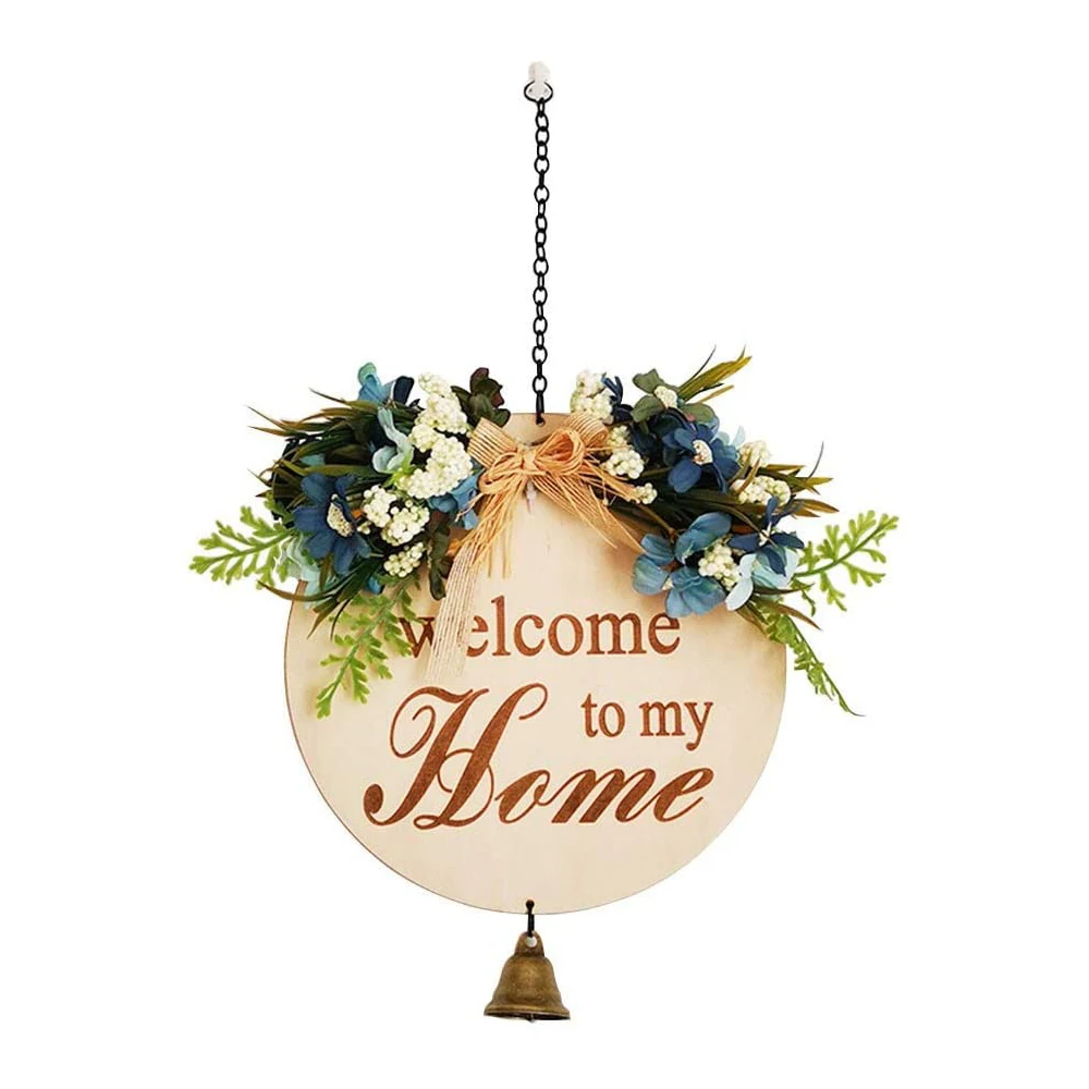 
2021 interchangeable hanging wooden spring welcome home farmhouse yard signs 