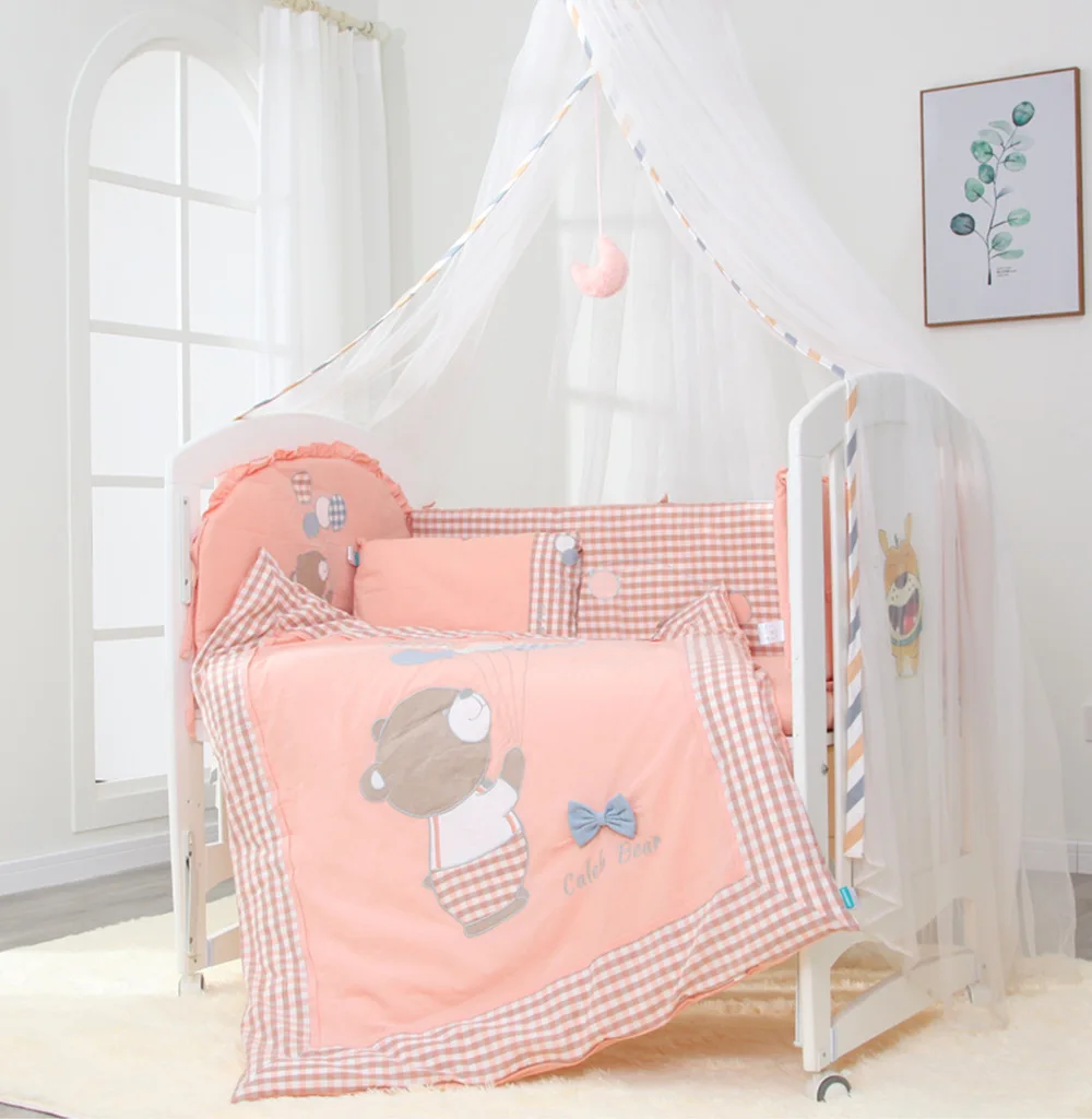 100% cotton luxury designer fluffy comforter duvet cover bed sheets baby crib bedding sets
