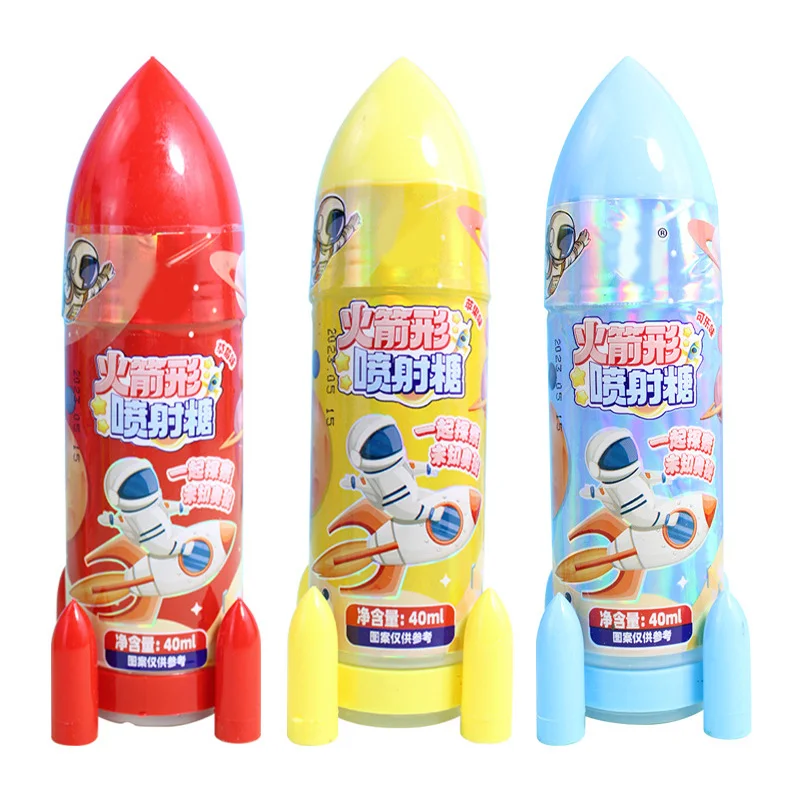 New Design Toy Candy Magic Jam Mixed Fruity Sour Liquid Candy Super Rocket Styling Spray Candy